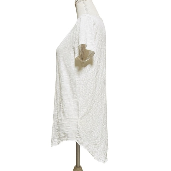 DYLAN WOMEN’S WHITE V-NECK SHORT SLEEVE COTTON T-SHIRT SIZE SMALL - Picture 2 of 9